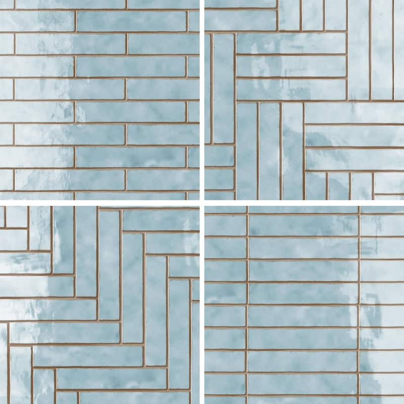 Merola Tile Hudson Studio Soho Brick Marine 1-7/8" x 9-3/4" Ceramic Wall Tile