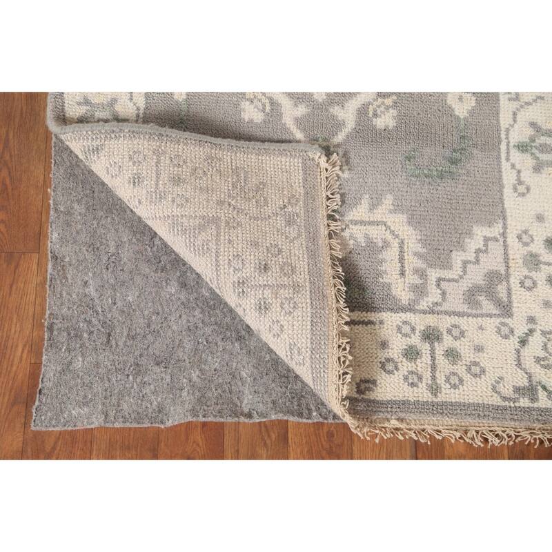 Oushak Oriental Runner Rug Hand-Knotted Wool Carpet - 2'7"x 11'8"