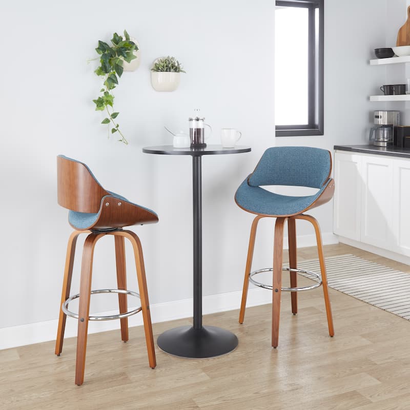 Carson Carrington Svetlana 30" Fixed-Height Bar Stool with Bent Wood Legs (Set of 2)