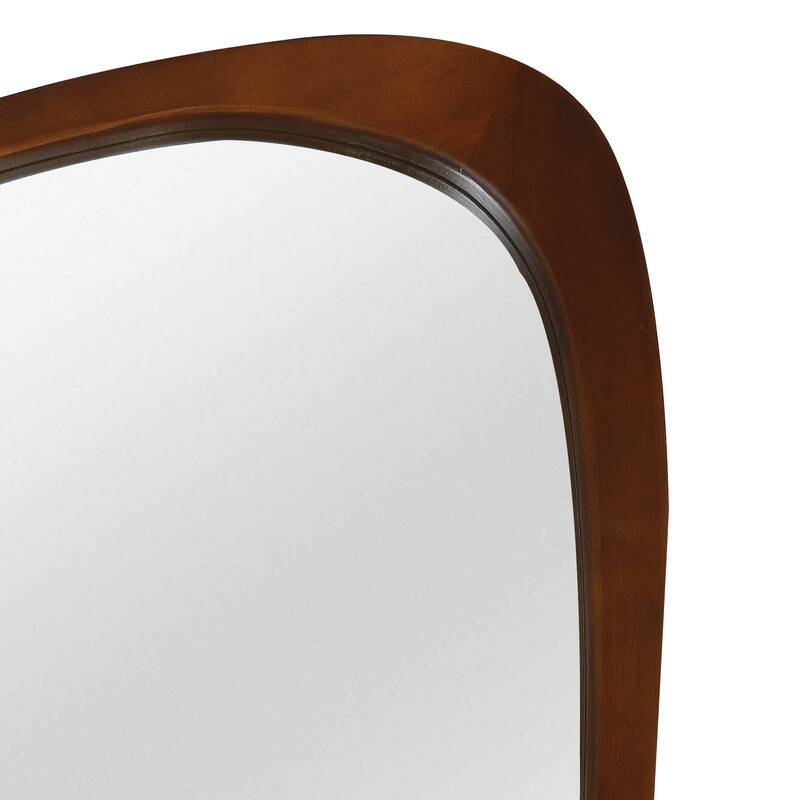 24"x36" Irregular Solid Wood Frame Decorative Mirror,For Bedroom, Bathroom, Living Room, Entryway