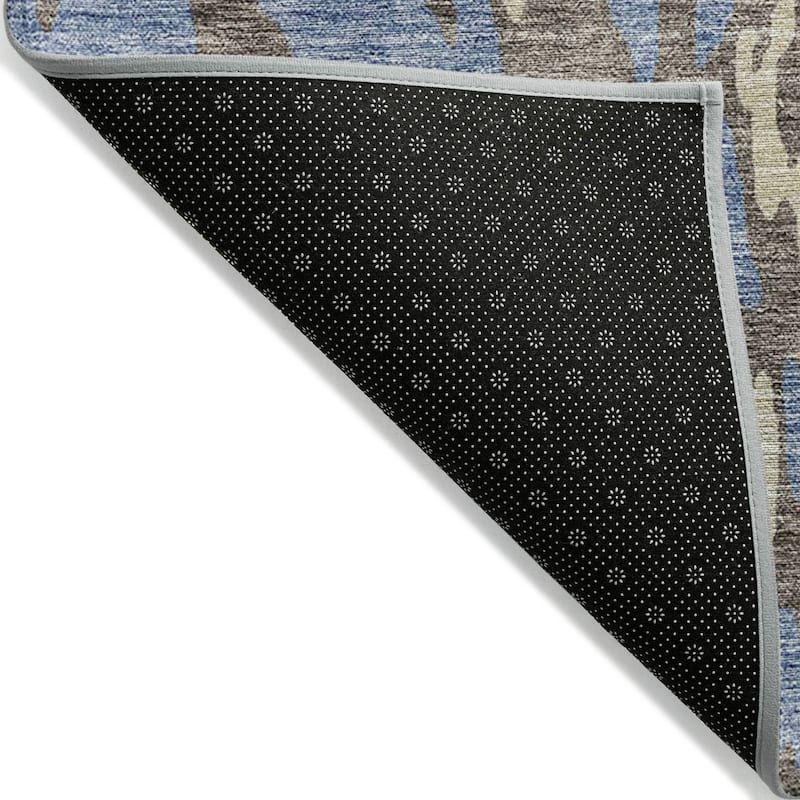 Machine Washable Indoor/ Outdoor Abstract Contemporary Chantille Rug
