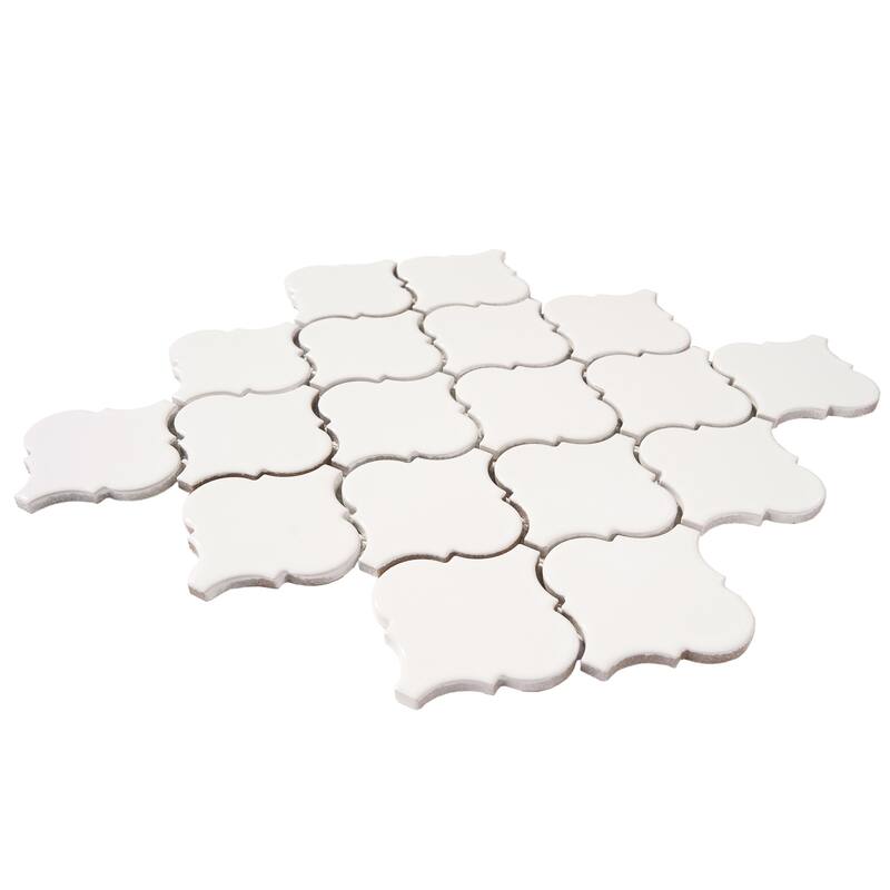 Arabesque 3.3" x 3.4" Porcelain Glossy Mosaic Tile