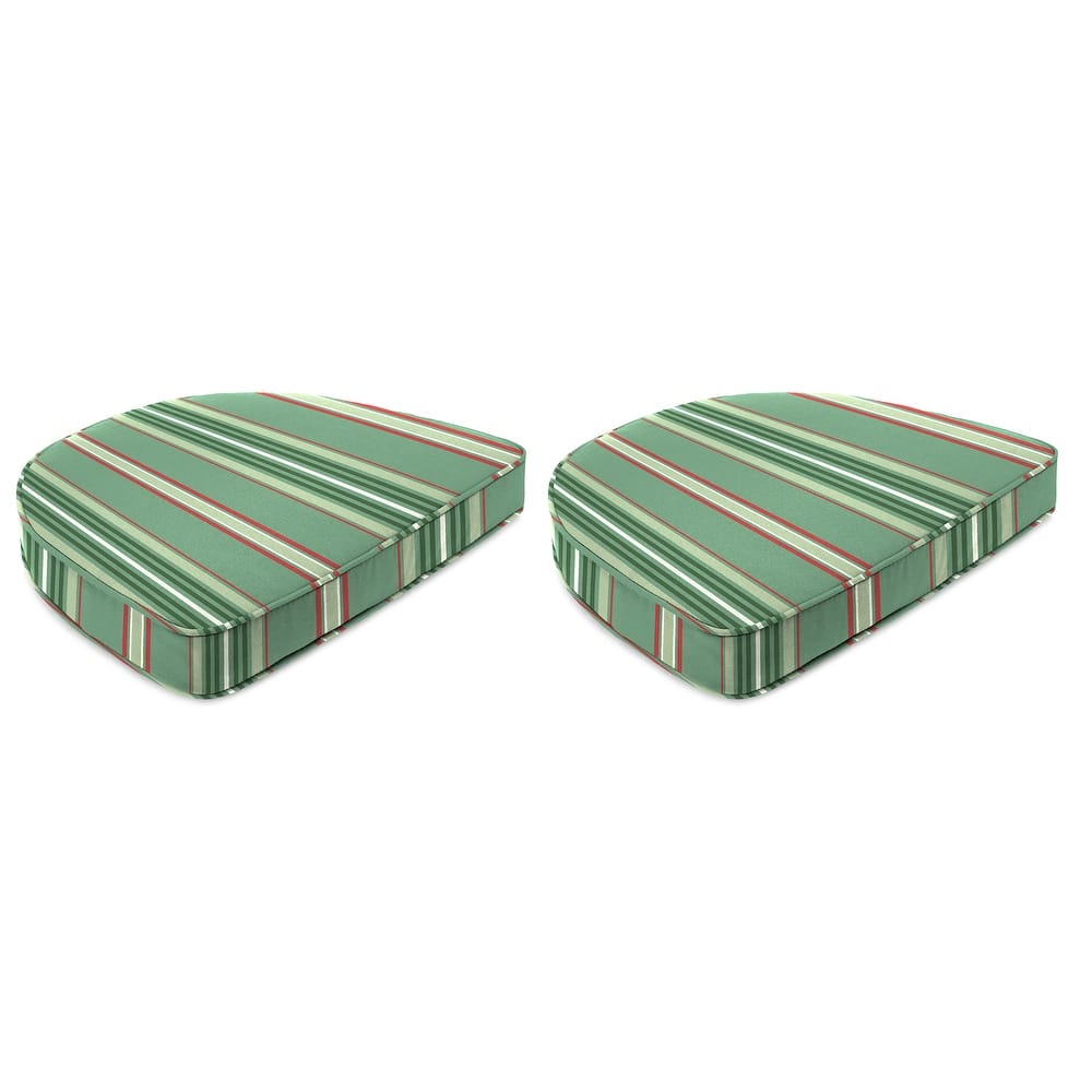 19" x 17" Contoured Outdoor Seat Cushion with Welt - Set of 2 - 17'' L x 18.5'' W x 4'' H