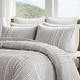preview thumbnail 18 of 39, Harbor House Anslee Taupe 3 Piece 100% Cotton Yarn Dyed Duvet Cover Set with Overlap Closure Shams
