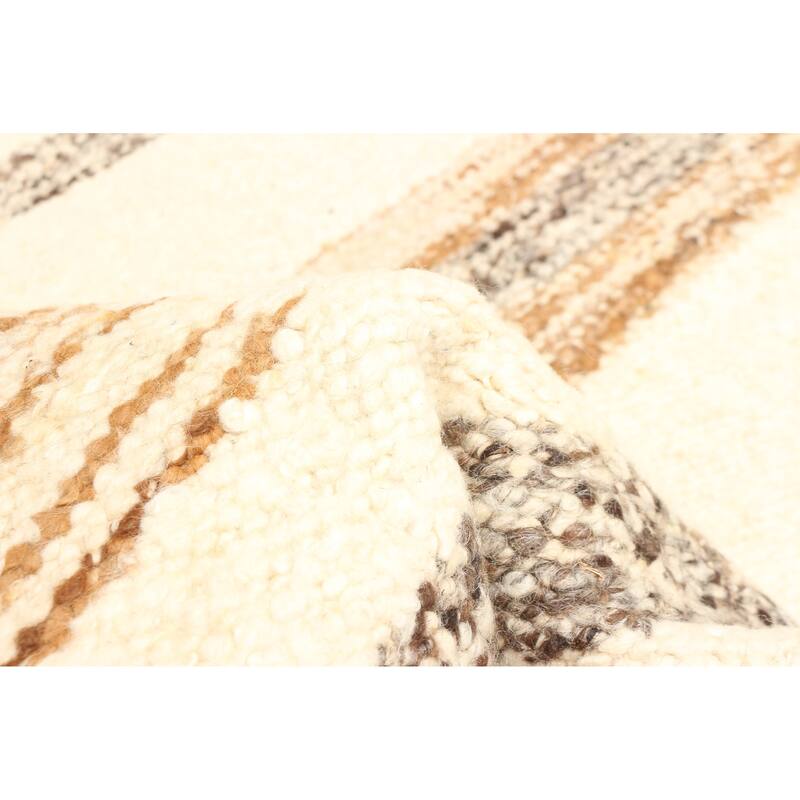 ECARPETGALLERY Braid weave Sienna Cream Wool Rug - 5'5 x 7'9