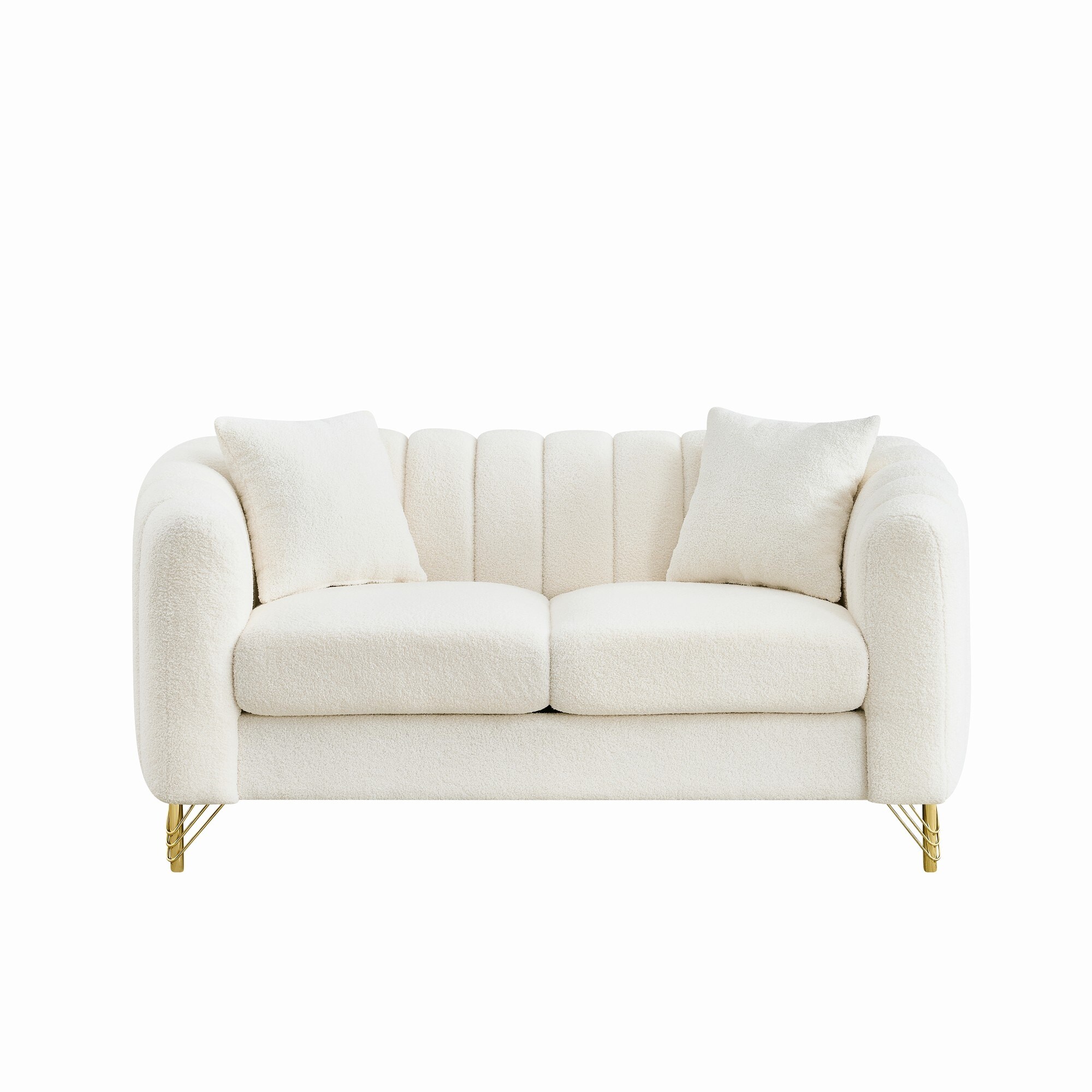 Luxurious 2-Seater Deep Seat Sofa Couch Loveseat Sofa with Metal