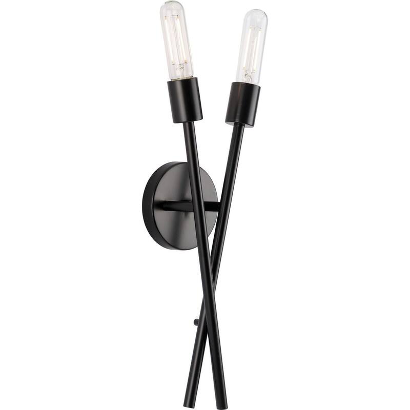 Astra Collection Two-Light 18" Matte Black Modern Wall Bracket - 7.25 in x 3.875 in x 17.75 in