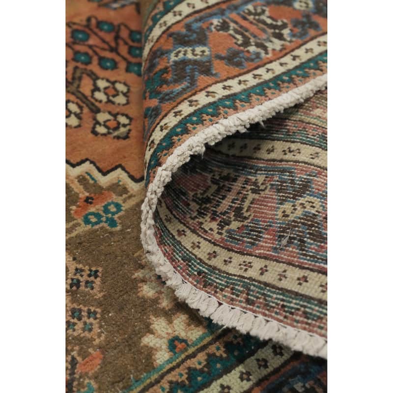 Hand Knotted Oriental 100% Wool Carpet Traditional Medallion Oranges & Rust Joshaghan Area Rug - 6' 8'' X 4' 2''