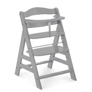 hauck Alpha+ Grow Along Adjustable Boosted Wooden Highchair, Beechwood, Grey - 16.5