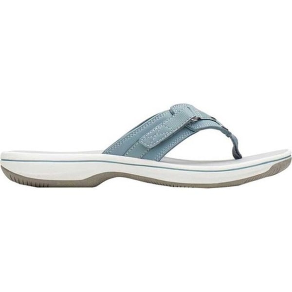 clarks breeze sea flip flops blue
