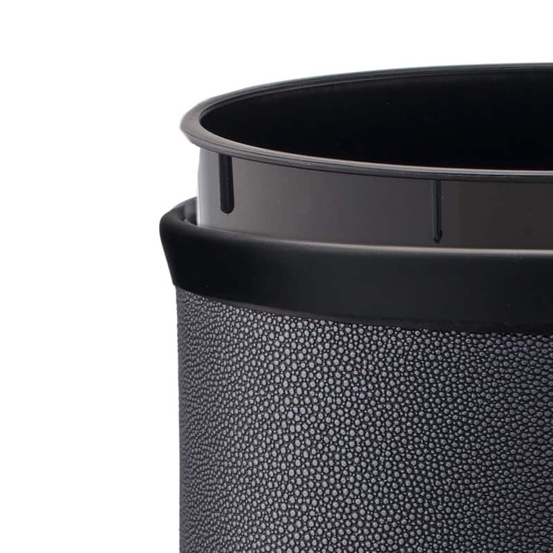 COSMOPOLITAN 13qt Shagreen-Textured Oval Wastebasket with Liner - N/A
