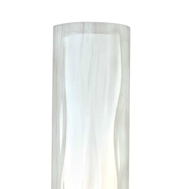 Vilo 1-Light 4.25 in. W Satin Nickel Bathroom Vanity Lighting Fixture, Clear Water and White Frosted Glass, Wall Mount Sconce