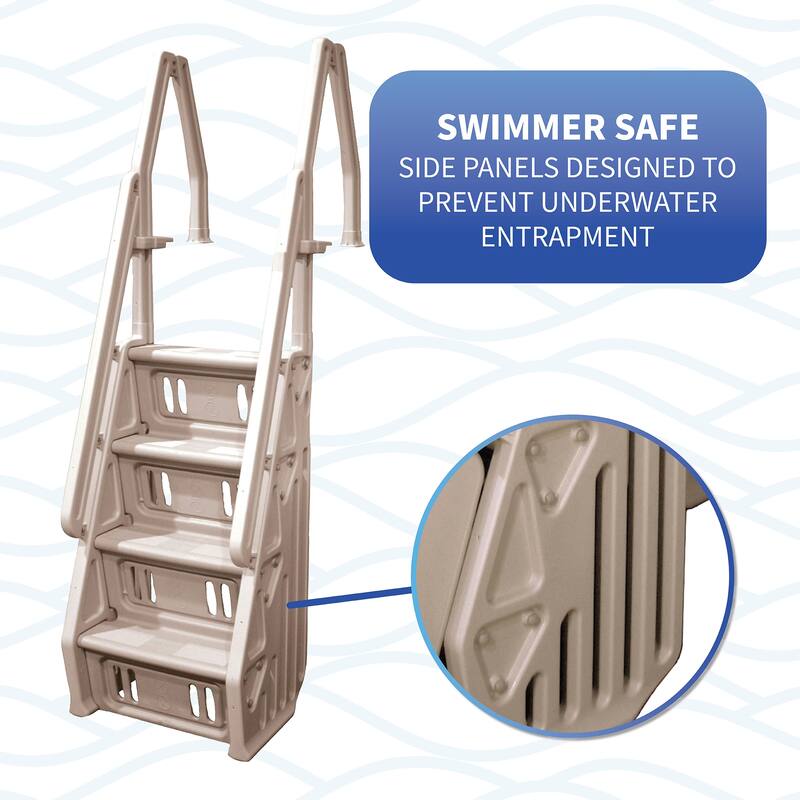 Blue Wave Taupe Deluxe 24-inch In-pool Steps for Above Ground Pools - N/A