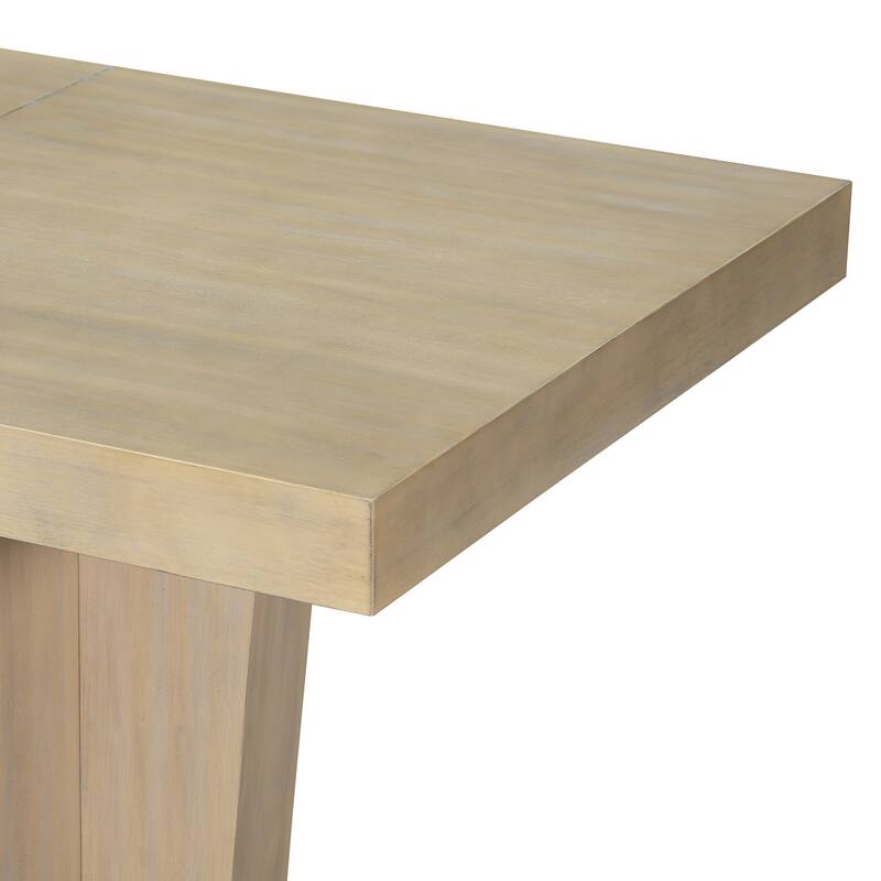 78.1inch Extendable Dining Table Set for 6, Kitchen Table Set with Bench and 4 Chairs,3.8inch Thick Tabletop and Trestle Legs
