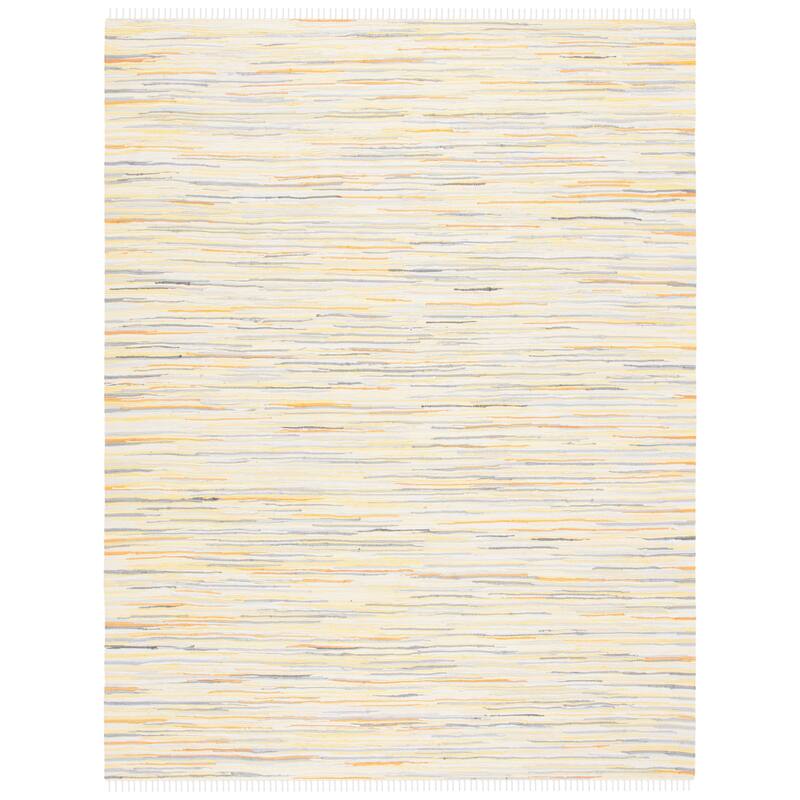 SAFAVIEH Handmade Rag Rug Nya Casual Stripe Cotton Rug - 6' x 9' - Gold/Multi
