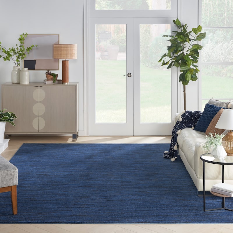Nourison Essentials Solid Contemporary Indoor/Outdoor Area Rug - 8' x 10' - Midnight