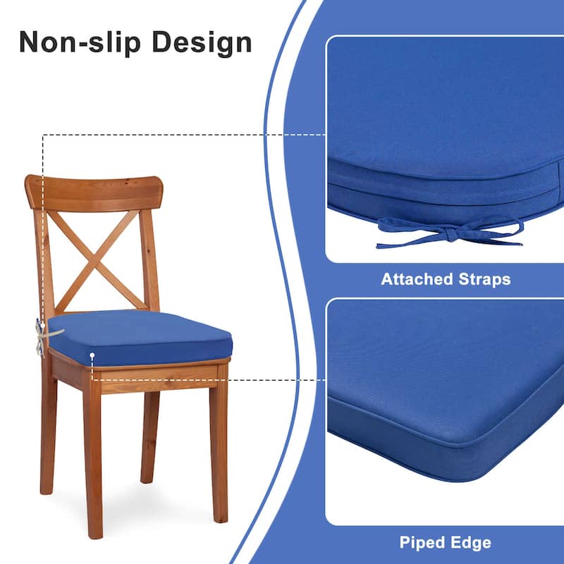Aoodor Outdoor Chair Cushion Soft and Fade-resistant Polyester Set of 2 - 18''x19''