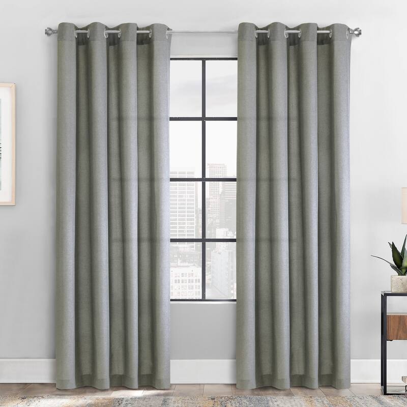 Milo Light Filtering Grommet Curtain Panel - Grey - 52" x 108"