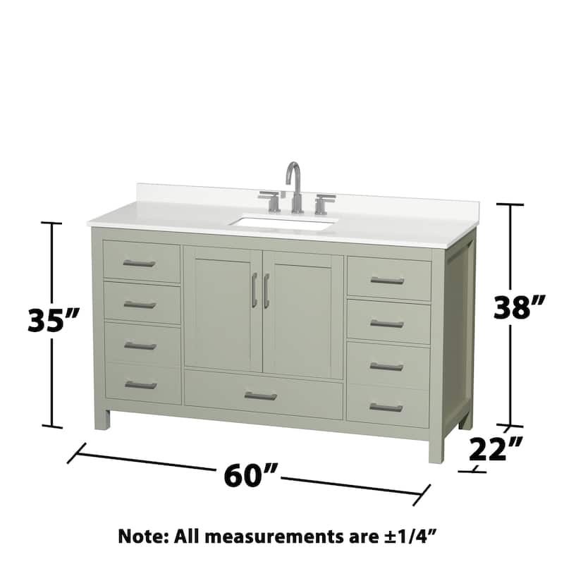 Wyndham Collection WCS141460S-QTZ-US3MXX Sheffield 60" Free Standing