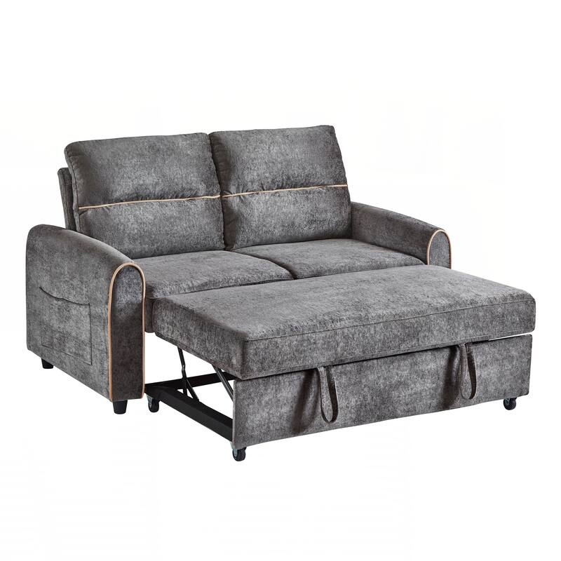 Pull Out Sofa Bed, 58-inch Sofa Bed, Sleeper Sofa, Loveseat Sofa with Adjustable 3 -Position Backrest