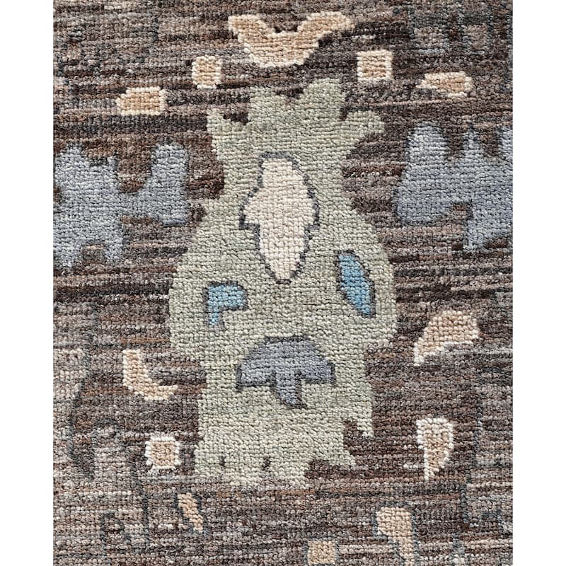 Oushak One-of-a-Kind Hand-Knotted Area Rug - Brown - 9' 11" x 13' 8"