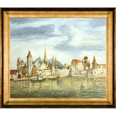 La Pastiche Innsbruck Seen from the North with Athenian Gold Frame, 25" x 29"