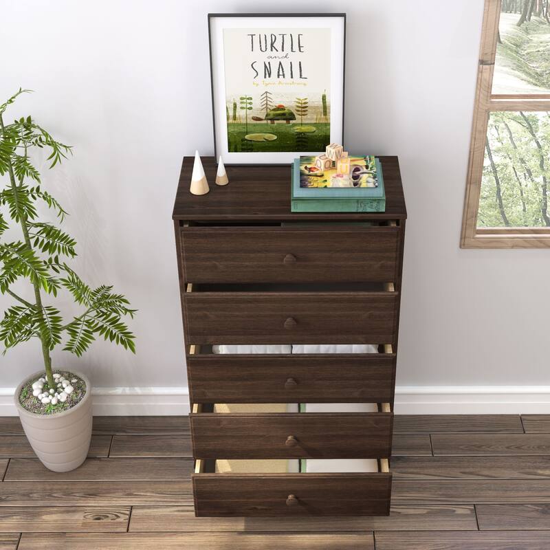 Max and Lily Classic Solid Wood 5-Drawer Dresser