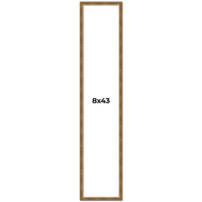 8x43 Frame Gold Solid Wood Picture Frame - Complete Modern Photo Frame
