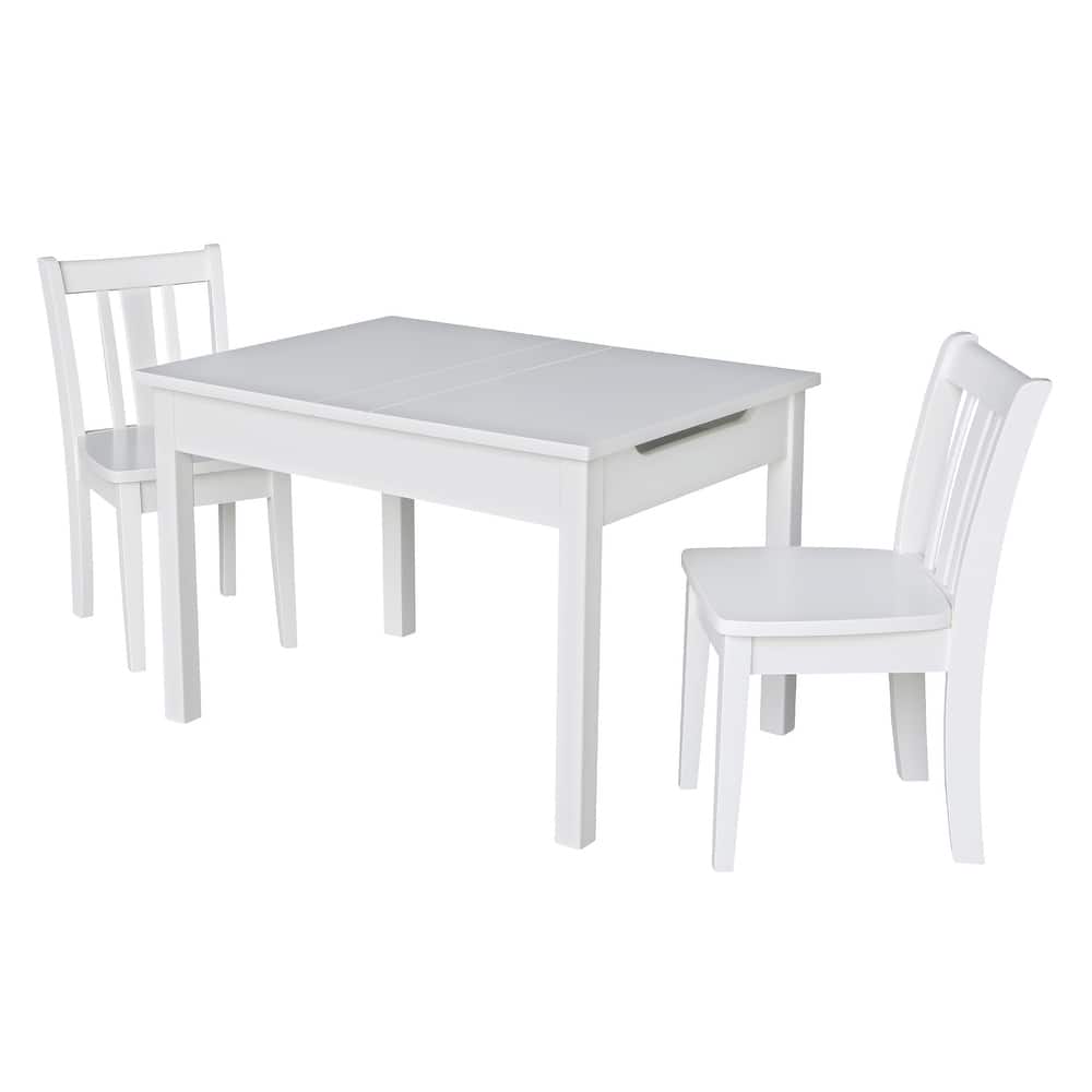Kids Table with Lift Up Top and 2 San Remo Juvenile Chairs - 3 Piece Set