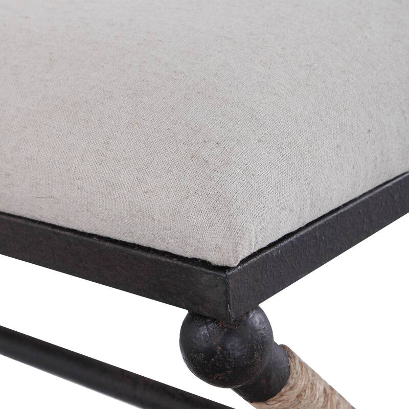 Uttermost Firth 48" Wide Iron Framed Fabric Upholstered Bench