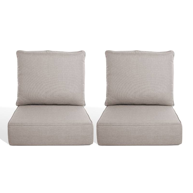 Pocassy 22"x24"x6" Thick Cushions Pillows Indoor & Outdoor Cushion - 2 Set Seat & Back Cushion - Beige Cushion