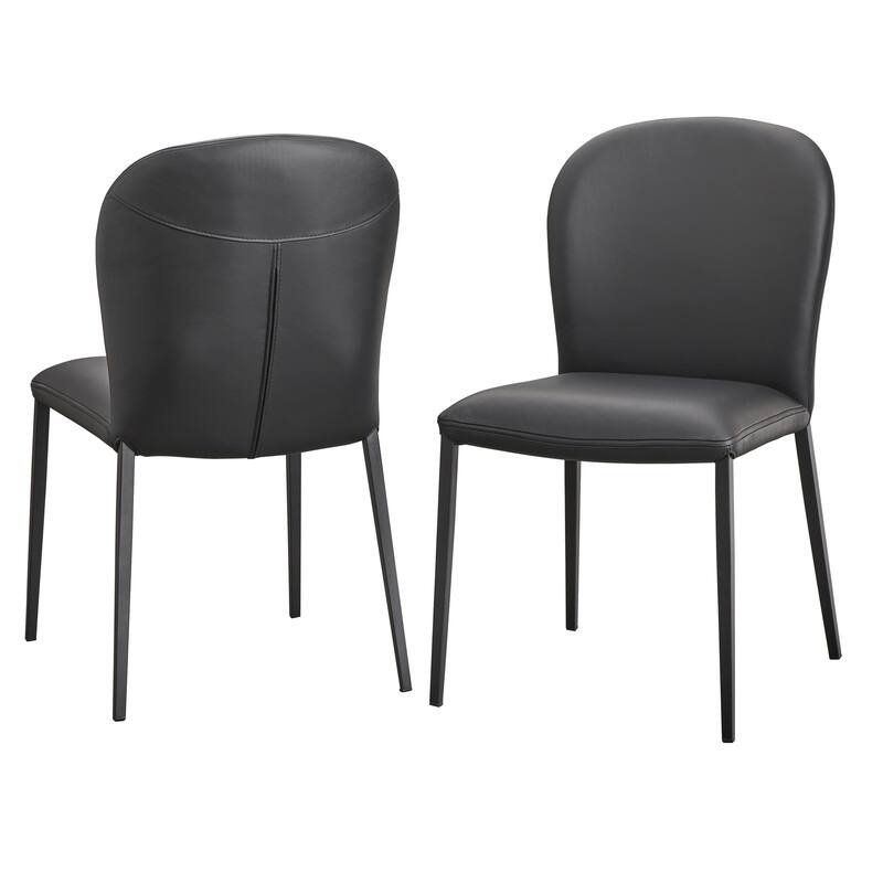 Lifestorey Katherine Leather Dining Chair (Set of 2)