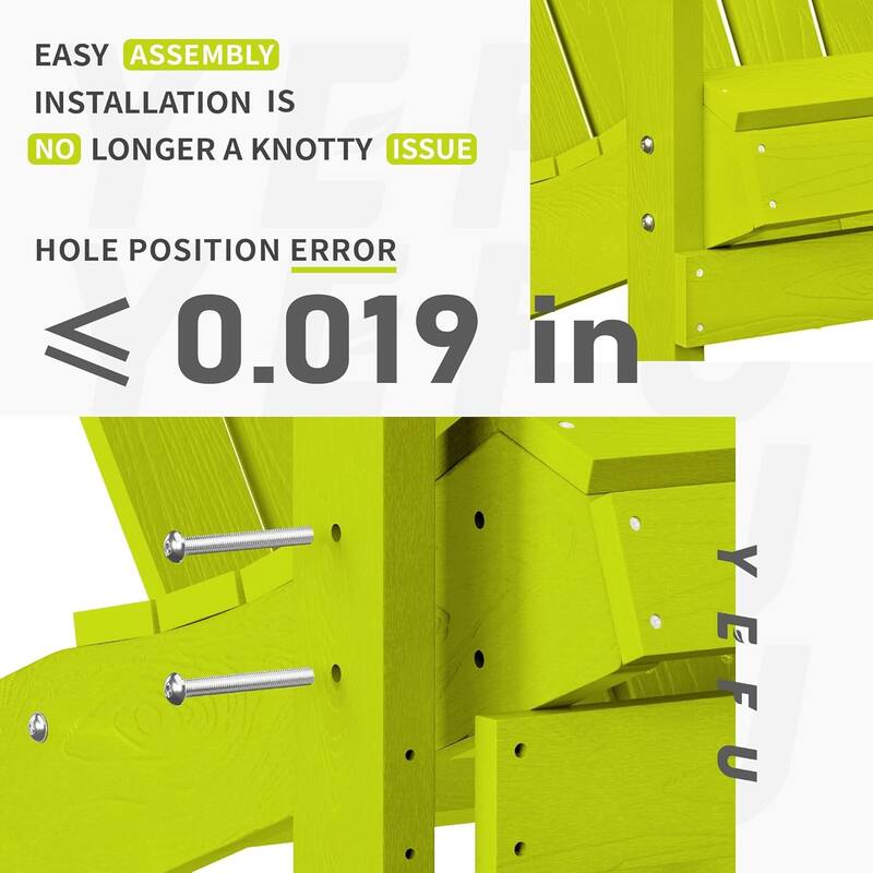 WINSOON All Weather HIPS Outdoor Plastic Adirondack Chairs Set of 4