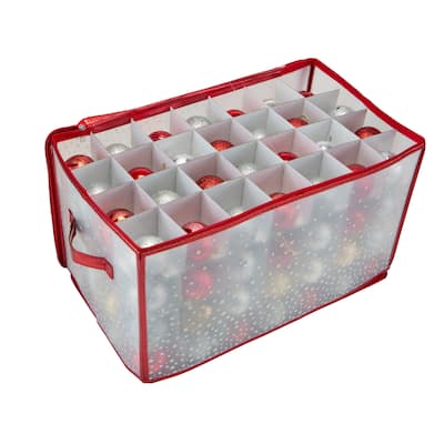 Simplify Red 112-Compartment Ornament Closet Organizer - L12"x W21"x H12"