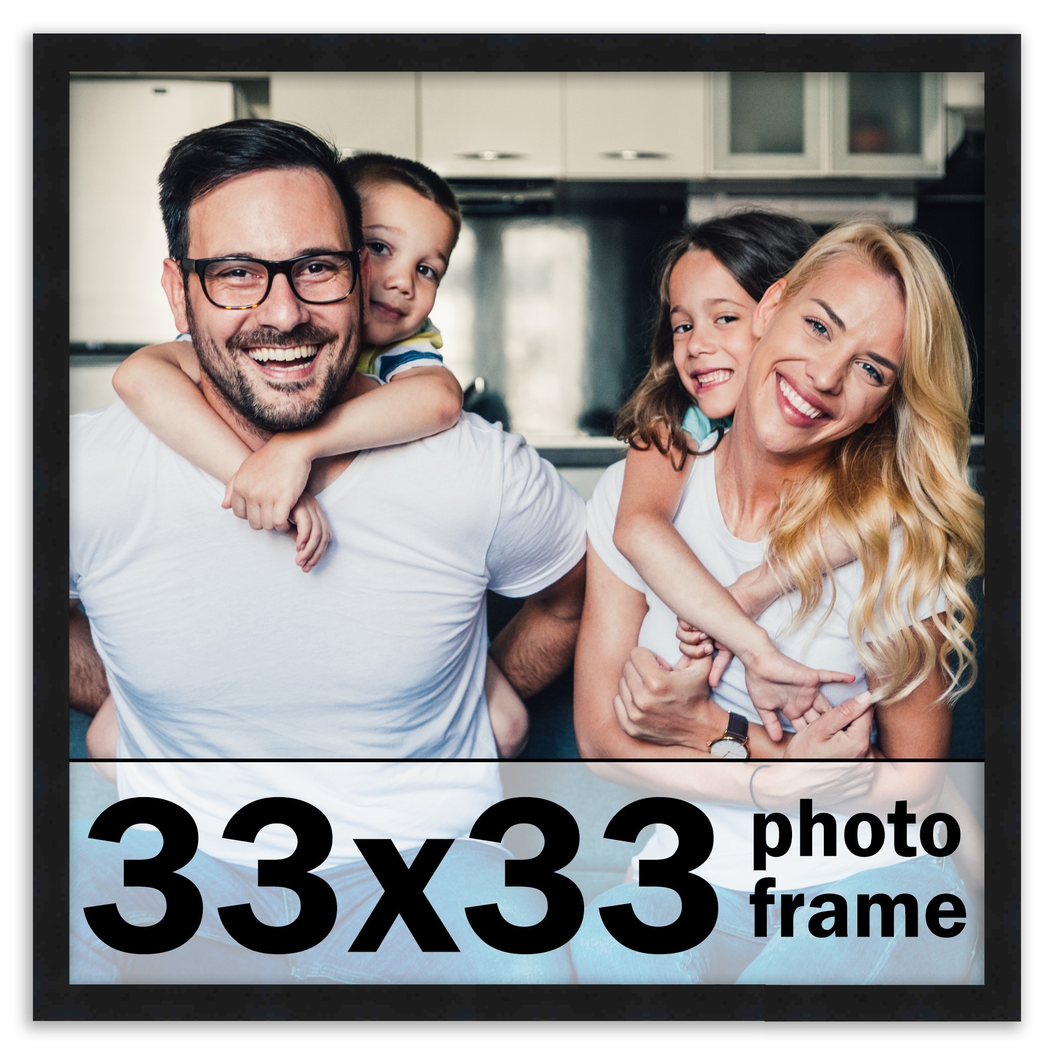 33x33 Frame Black Picture Frame - Modern Photo Frame Includes UV