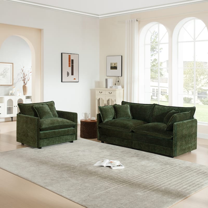 Cloud Chenille Upholstered Modular Sectional Sofa with DIY Combination Design