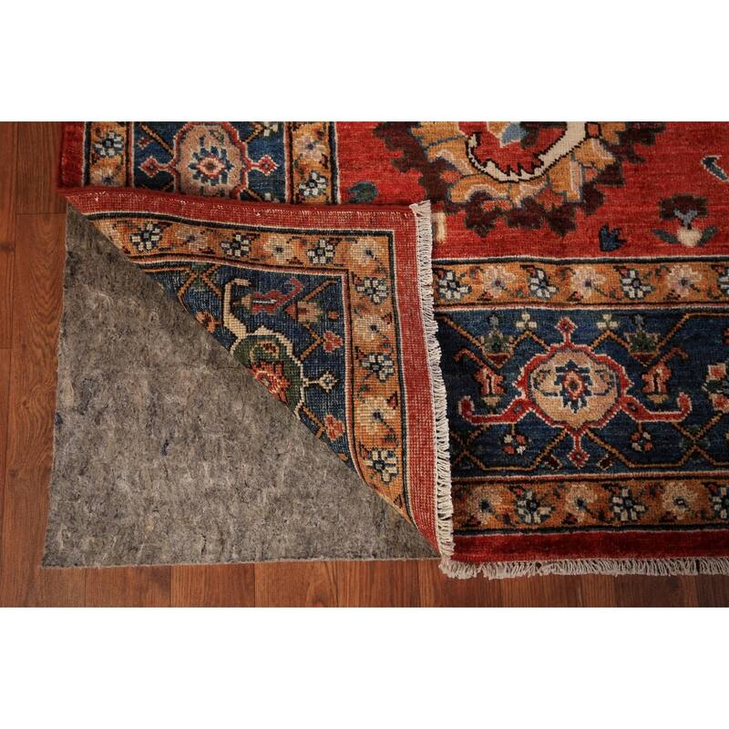 Vegetable Dye Heriz Area Rug Hand-Knotted Traditional Wool Carpet - 5'11" x 9'0"