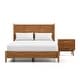 preview thumbnail 10 of 13, Furniture of America Beau Midcentury 2-Piece Walnut Full-size Platform Bed and Nightstand Set