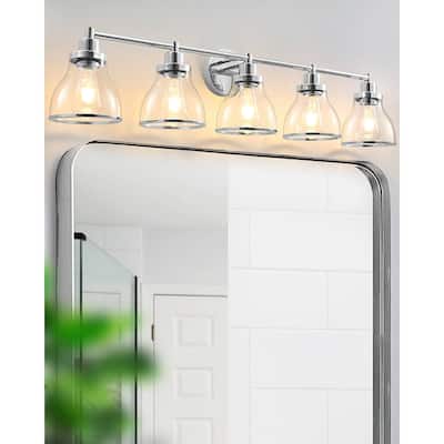 Hermosa Polished Nickel 5-Light Bathroom Vanity Light