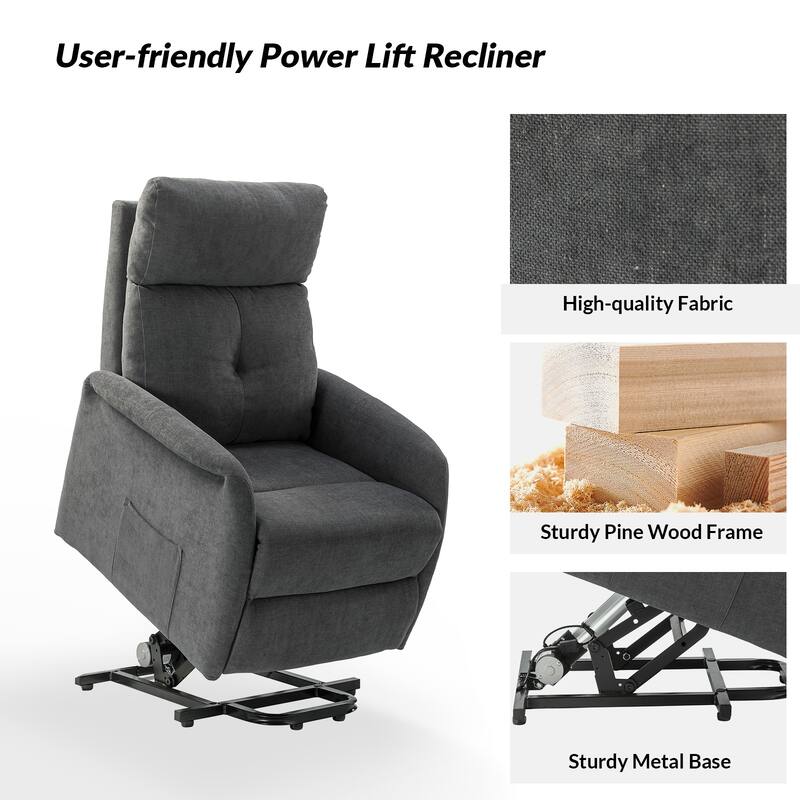Elisa Power Remote Lift Assist Recliner Set Of 2 with Metal Base