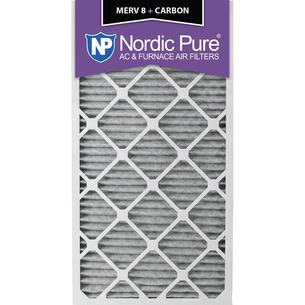Nordic Pure 12x30x1 MERV 8 Pure Carbon Pleated Odor Reduction AC Furnace Air Filters 1 Pack 