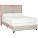 preview thumbnail 7 of 7, SAFAVIEH Winslet Light Grey Linen Upholstered Tufted Wingback Bed (Full)