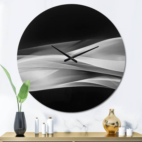 slide 2 of 11, Designart 'Glittering Silver Pattern' Oversized Modern Wall CLock 36 in. wide x 36 in. high