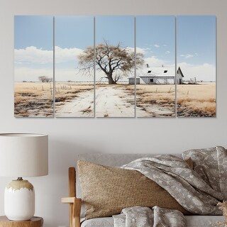 Designart "Farmhouse Minimalism Path IV" Farm Wall Art Prints Set - Bed ...