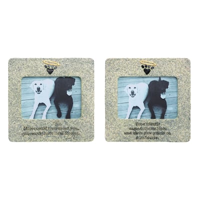 Transpac Resin Paw Print Halo Memorial Sentiment Frame Set of 2