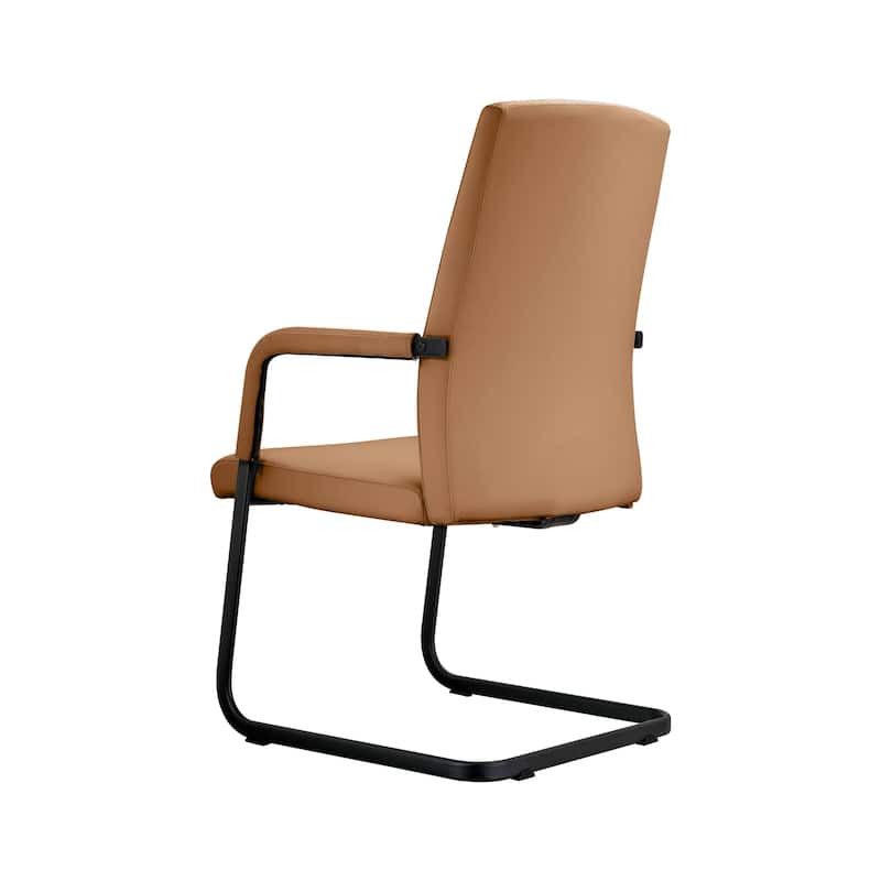LeisureMod Evander Modern Faux Leather Office Chair with Aluminum Frame