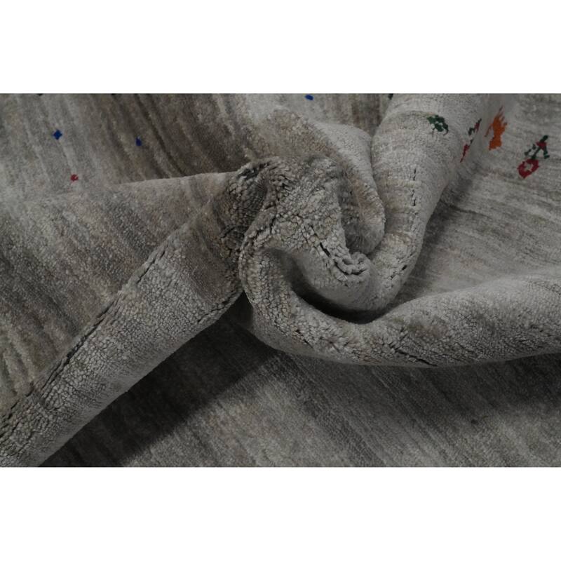 Hand Knotted Oriental 100% Wool Carpet Tribal Animal Pictorial Beige & Ivories Gabbeh Area Rug - 12' 2'' X 9' 2''