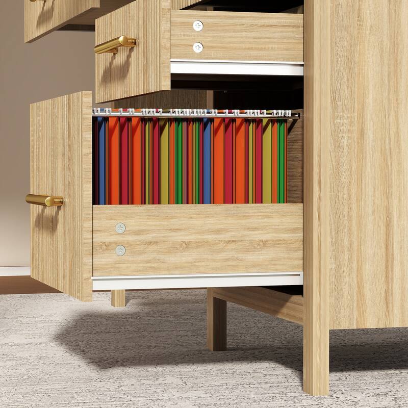 54W Executive Desk Home Office Desk with File Drawer