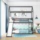 preview thumbnail 2 of 7, Twin Over Twin House Bed with Slide and High Rails, Bunk Bed with Slide
