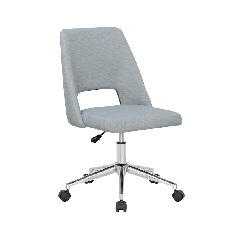 Porthos Home Kimora Office Chair, Linen Upholstery, Roller Wheels - Grey